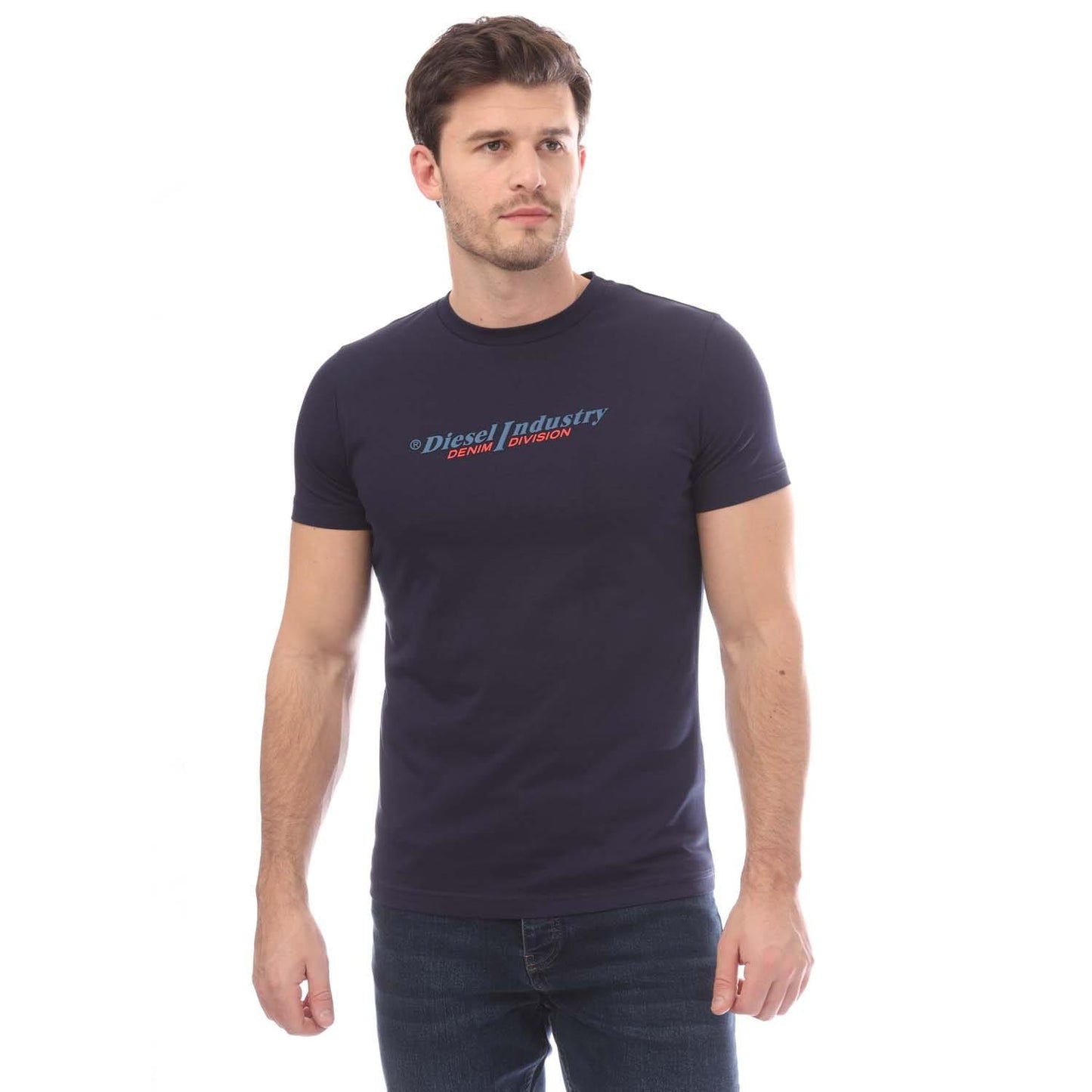 Navy - Front - Diesel Mens T Diegor Slim T-Shirt