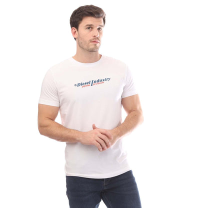 White - Side - Diesel Mens T Diegor Slim T-Shirt