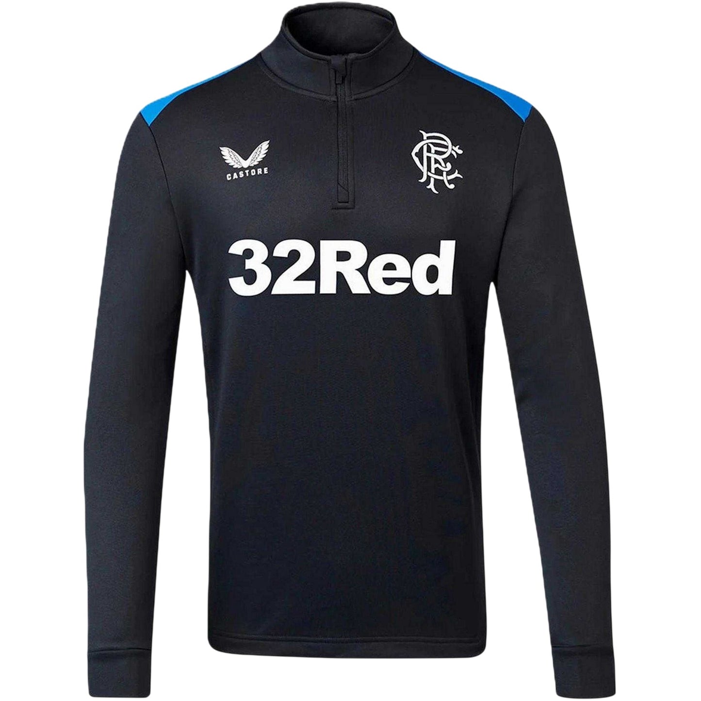 Peacoat Navy - Front - Castore Mens Rangers FC Quarter Zip Tailored Training Fleece Top