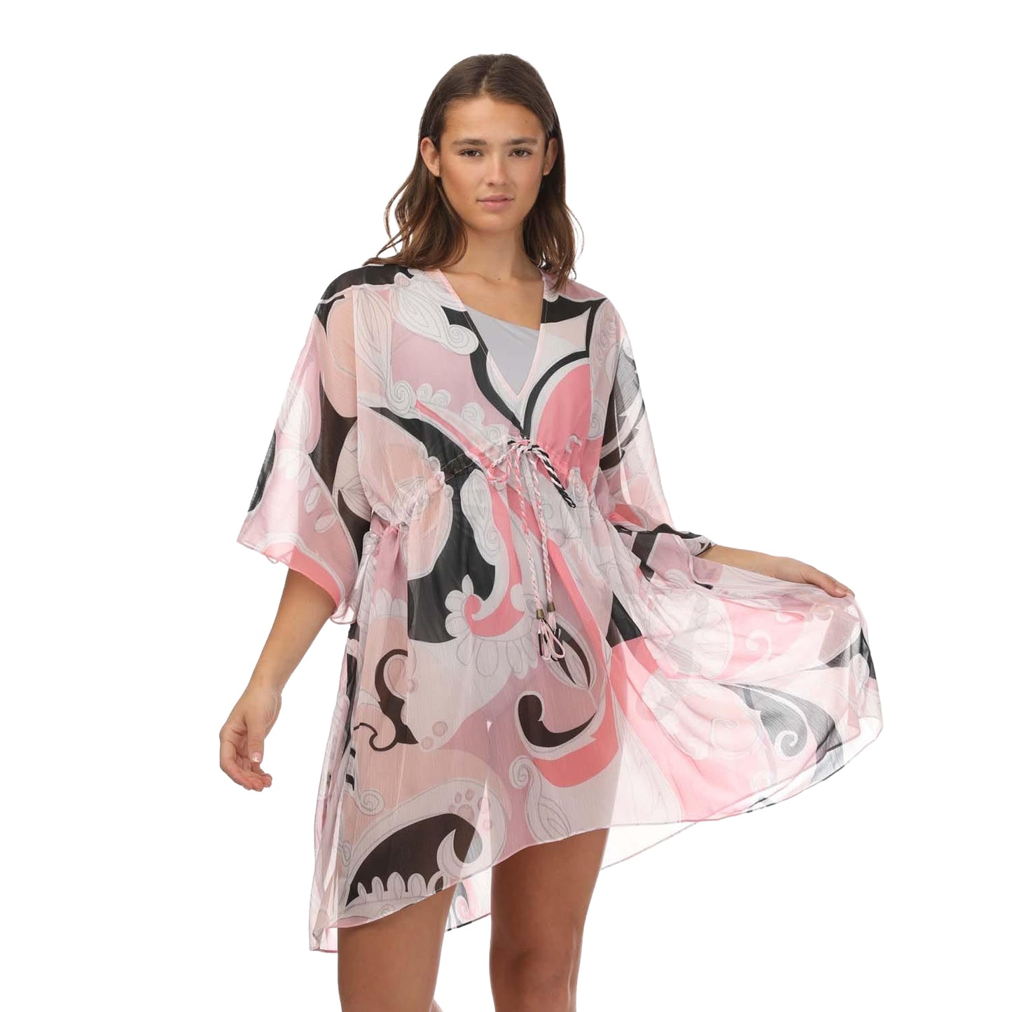 Pink - Side - Ted Baker Womens-Ladies Reanha V Neck Coverup