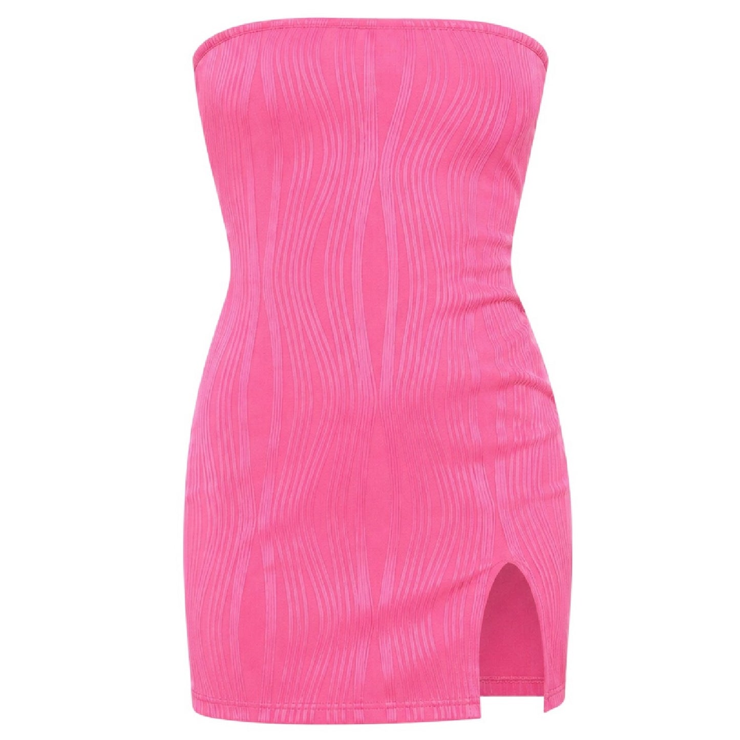 Pink - Front - Missy Empire Womens-Ladies Bandeau Mini Dress