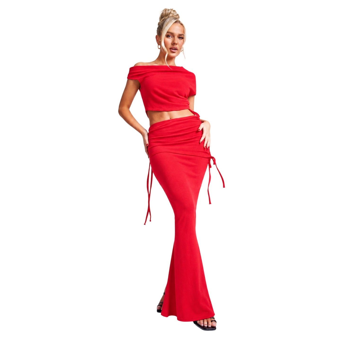 Red - Front - Missy Empire Womens-Ladies Fitted Crop Top