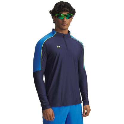 Blue - Front - Under Armour Mens Challenger Pro Quarter Zip Midlayer