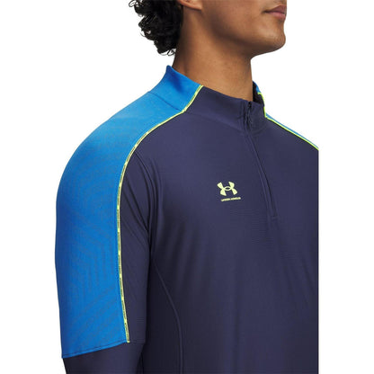 Blue - Side - Under Armour Mens Challenger Pro Quarter Zip Midlayer