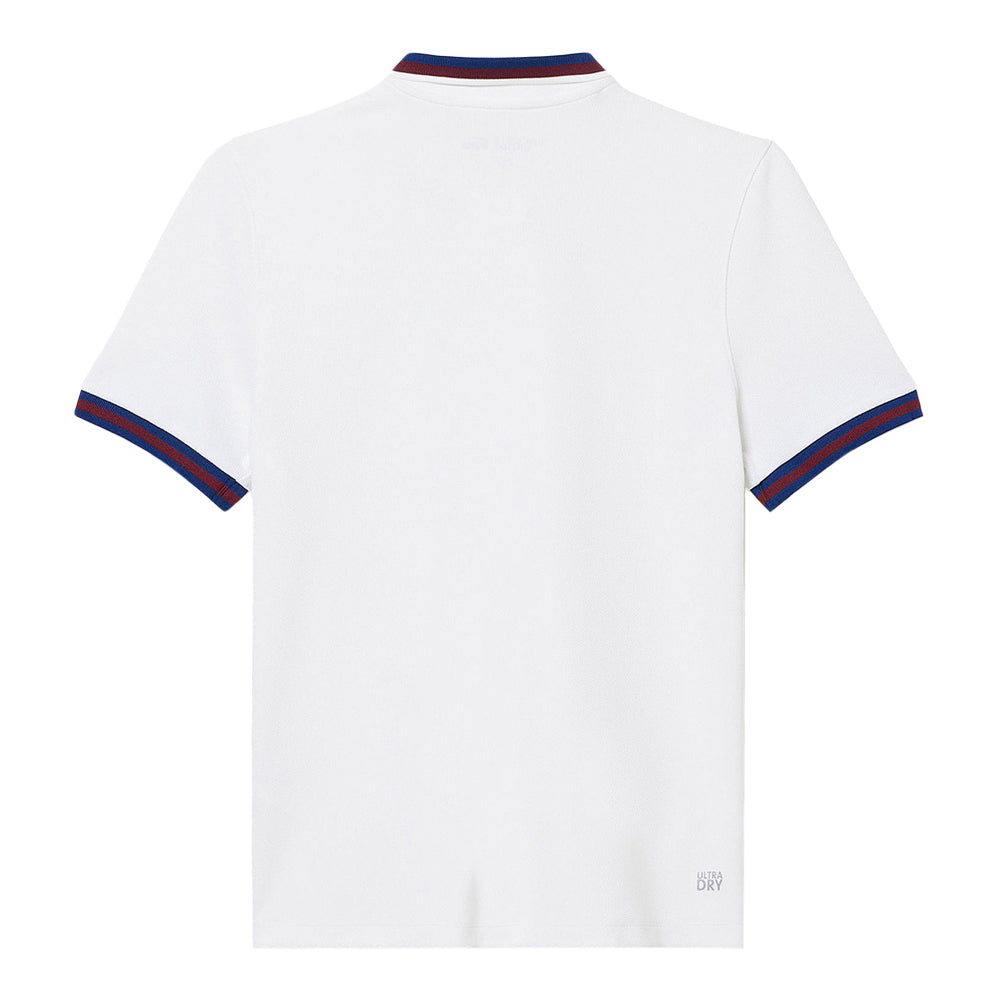 White - Back - Lacoste Womens-Ladies Stripe Detail UV Protection Tennis Polo Shirt