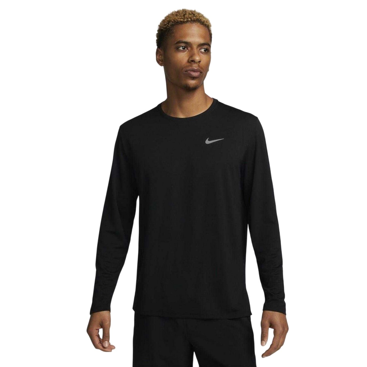 Black - Front - Nike Mens Miler UV Dri-FIT Running Top