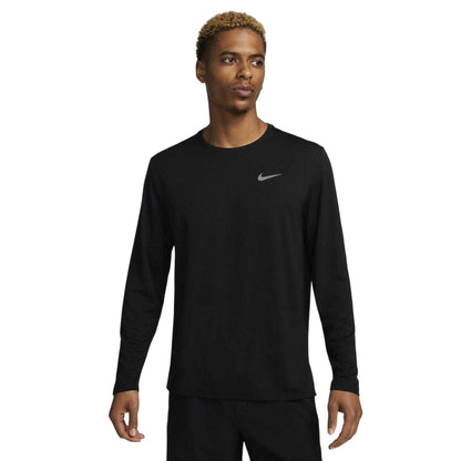 Black - Front - Nike Mens Miler UV Dri-FIT Running Top