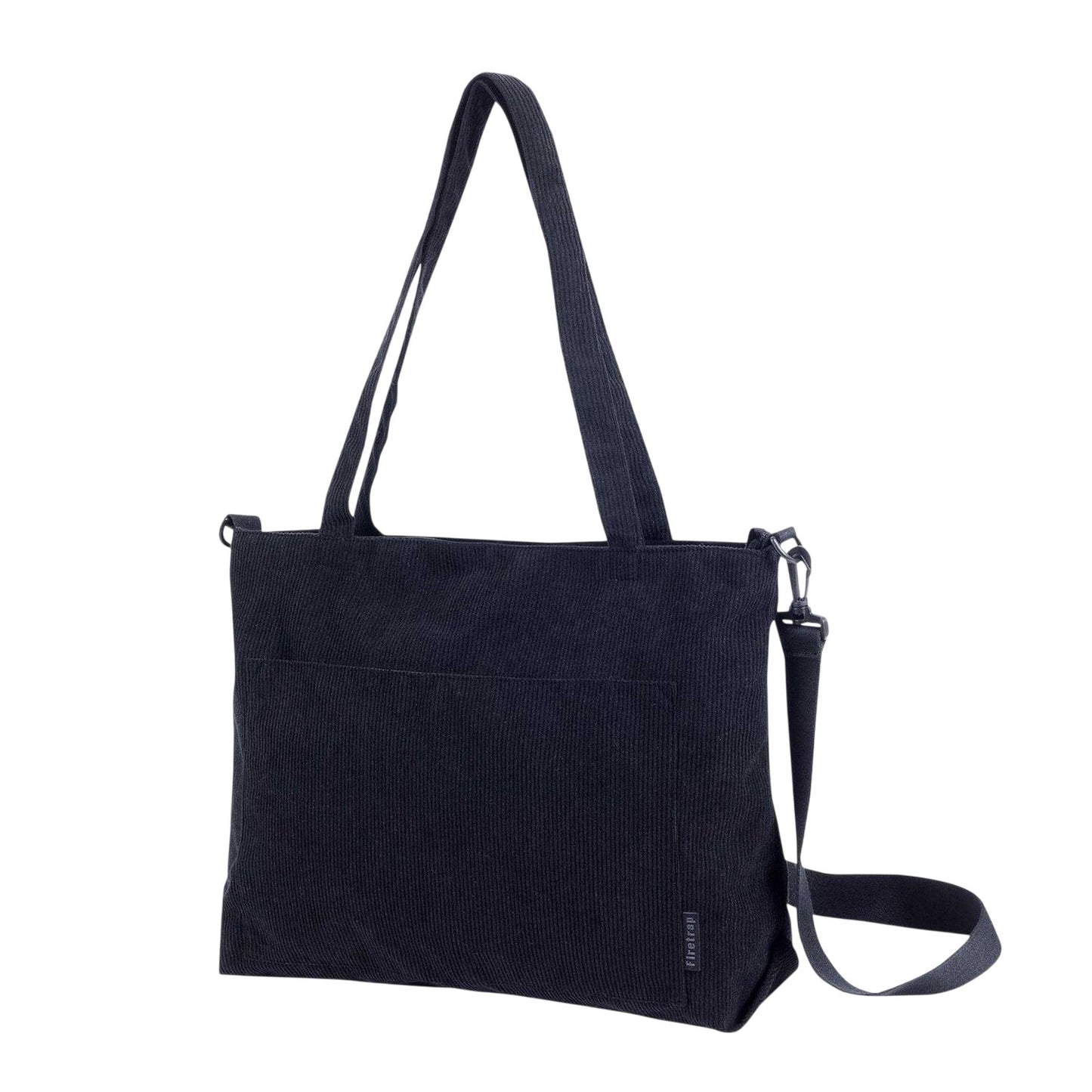 Black - Side - Firetrap Corduroy Everyday Tote Bag