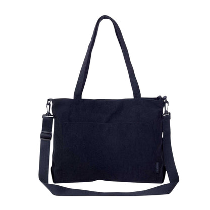 Black - Front - Firetrap Corduroy Everyday Tote Bag