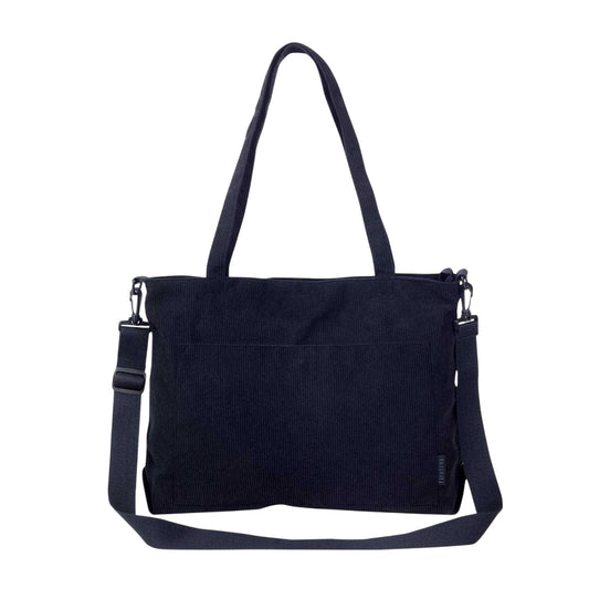 Black - Front - Firetrap Corduroy Everyday Tote Bag