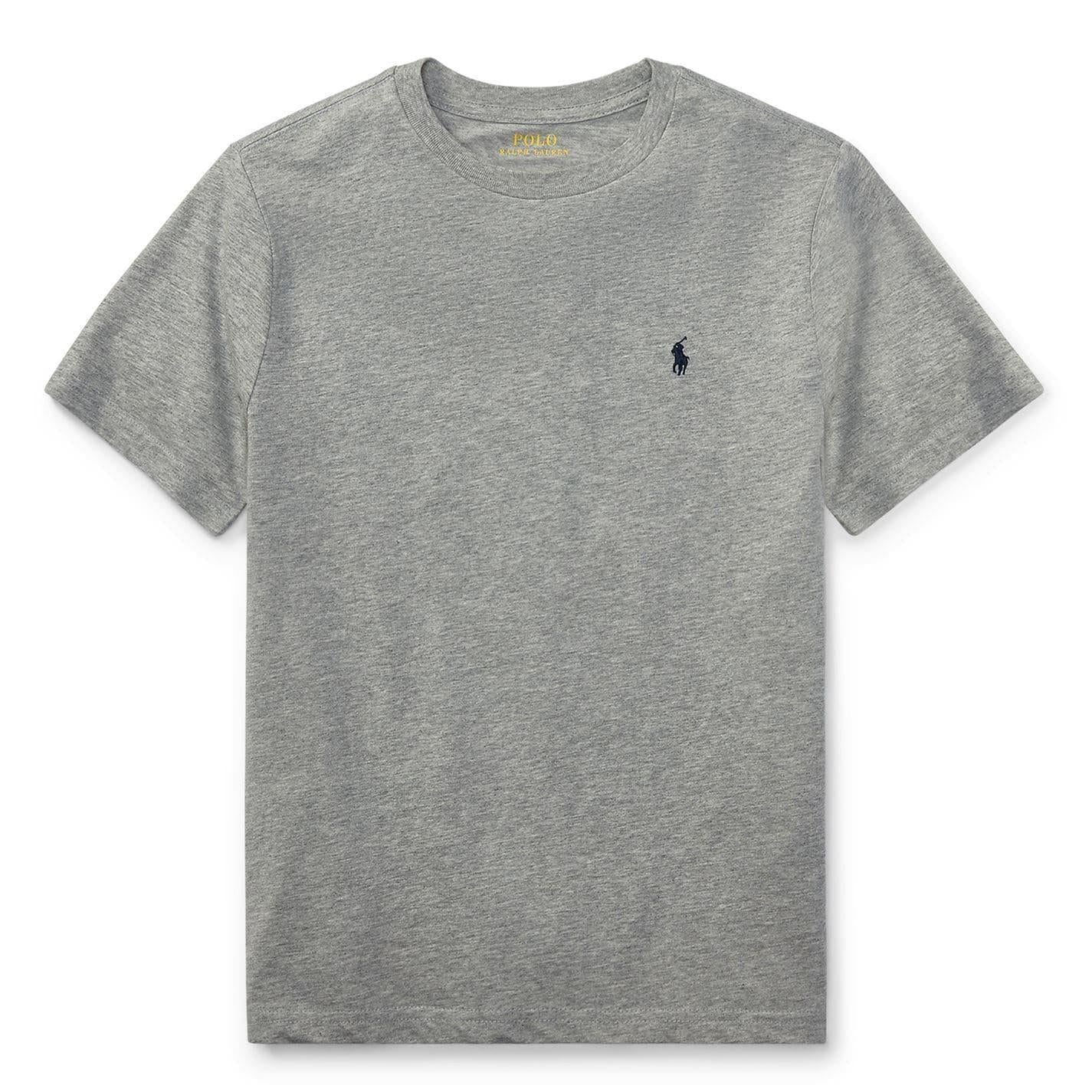 Heather Grey - Front - Ralph Lauren Childrens-Kids Polo Embroidered Logo T-Shirt