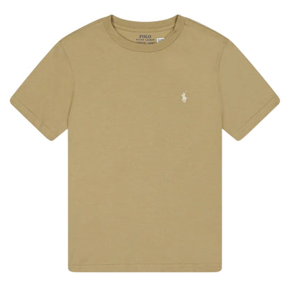 Khaki - Front - Ralph Lauren Childrens-Kids Polo Embroidered Logo T-Shirt