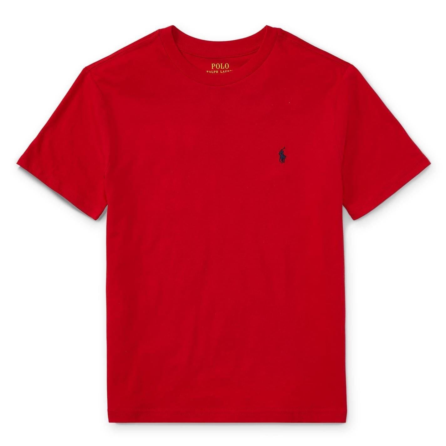 Red - Front - Ralph Lauren Childrens-Kids Polo Embroidered Logo T-Shirt