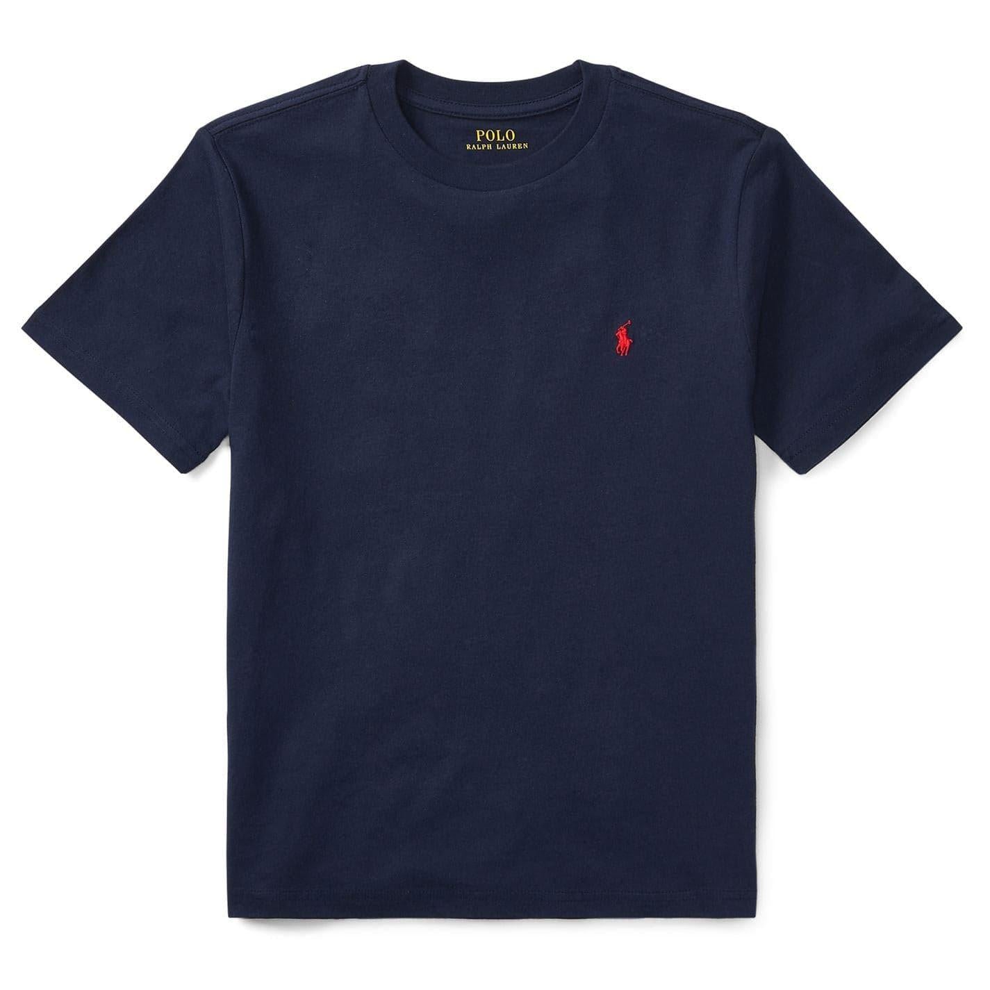 Navy - Front - Ralph Lauren Childrens-Kids Polo Embroidered Logo T-Shirt