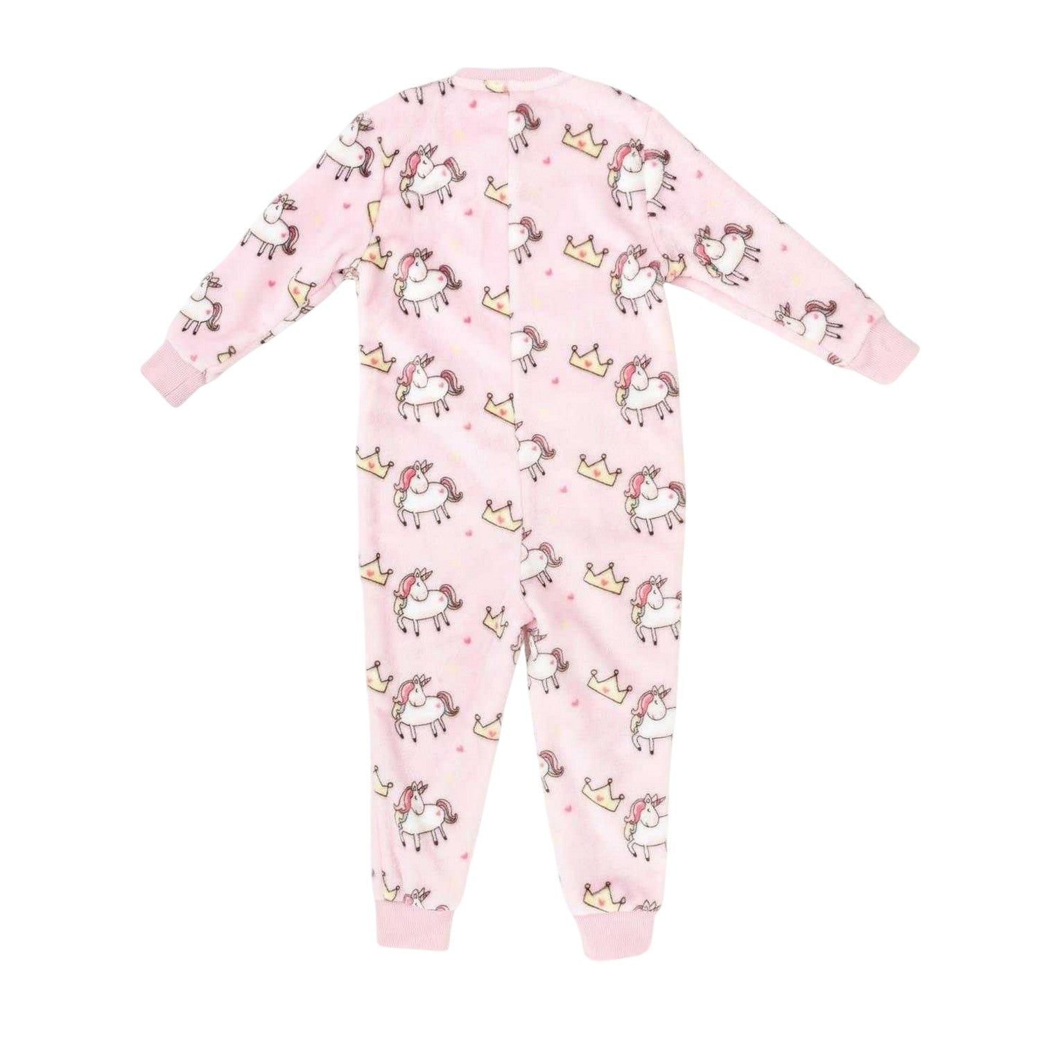 Black-Pink - Back - Star Baby Girls Fleece All-In-One Nightwear