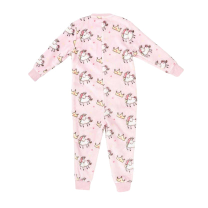 Black-Pink - Back - Star Baby Girls Fleece All-In-One Nightwear