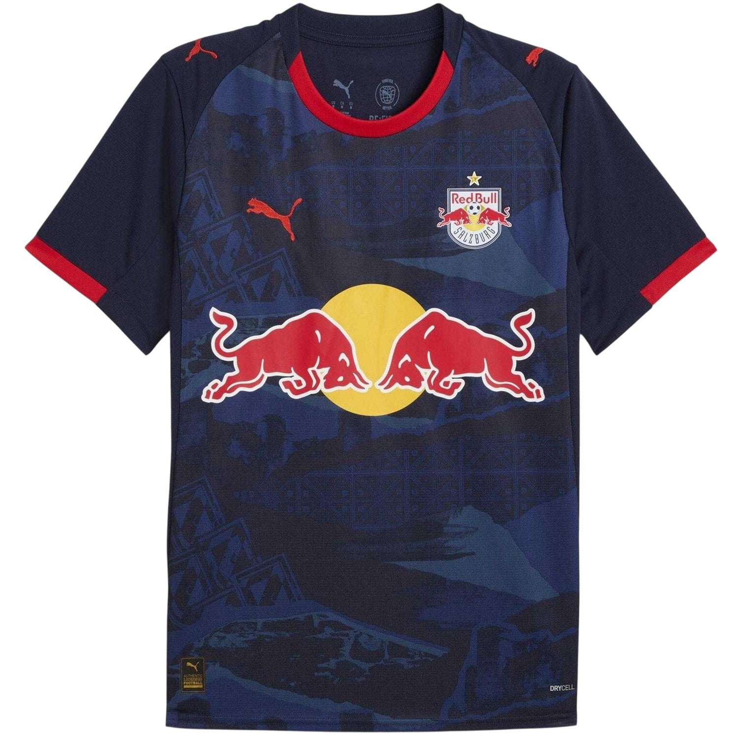 Navy-Red - Front - Puma Mens 2025-2026 Red Bull Away Shirt