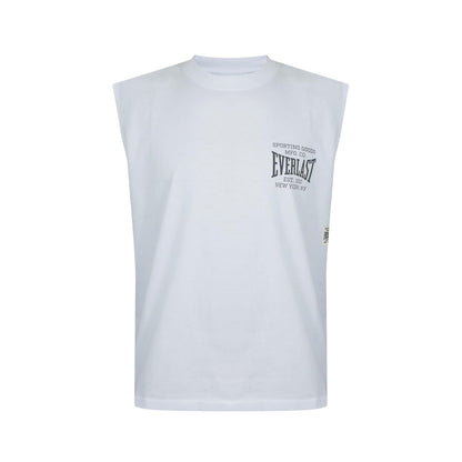 White - Front - Everlast Mens NYC Graphic Print Crew Neck Sleeveless Tank Top