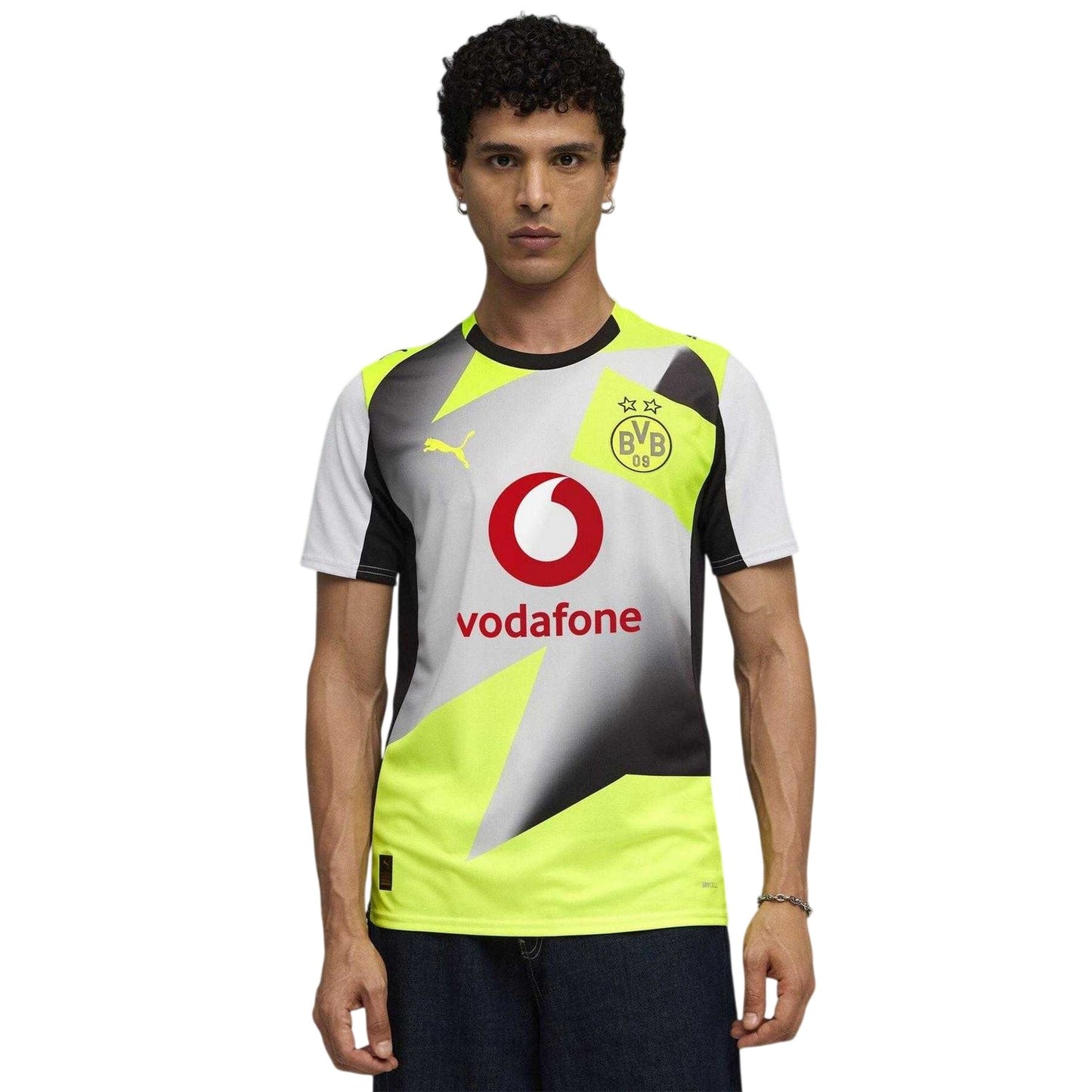 Silver-Yellow - Side - Puma Mens 25-26 Borussia Dortmund Away Shirt