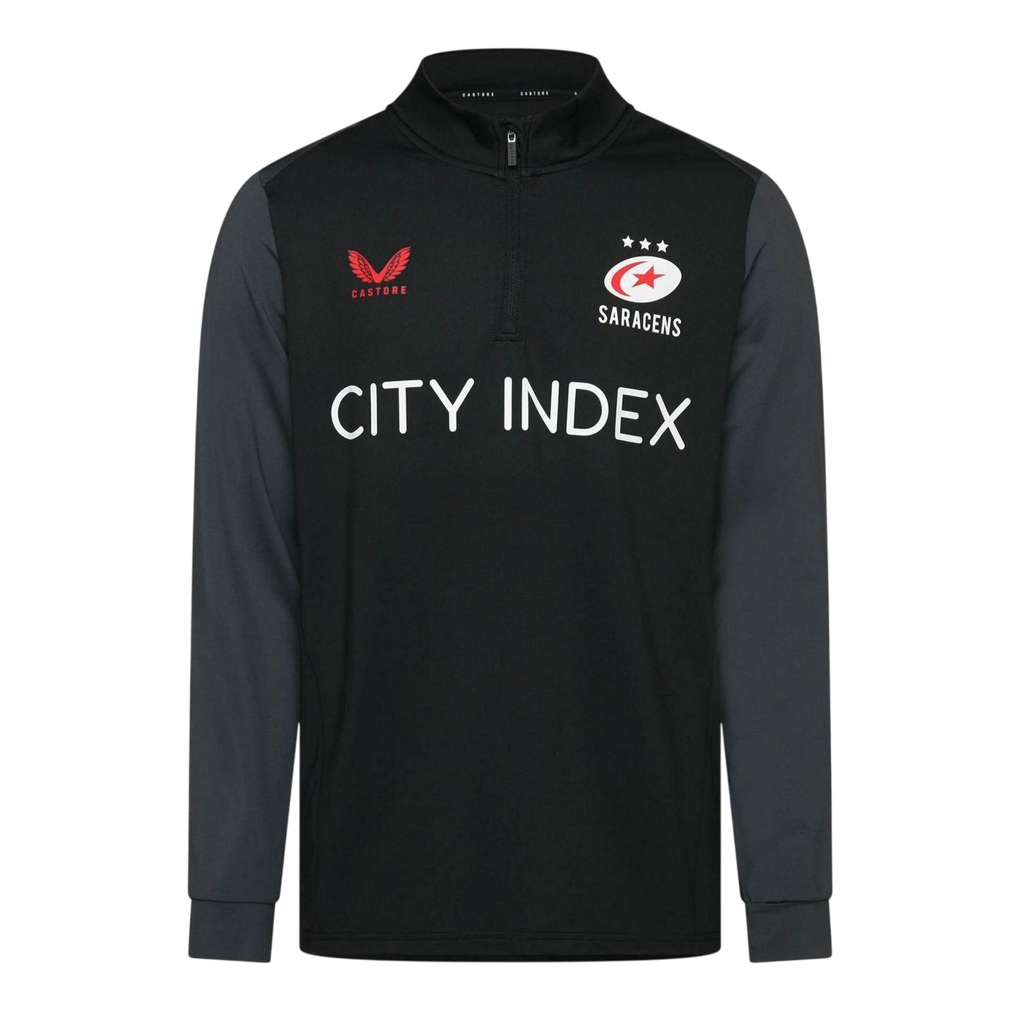 Caviar-Ebony - Front - Castore Mens Saracens Fleece Track Top