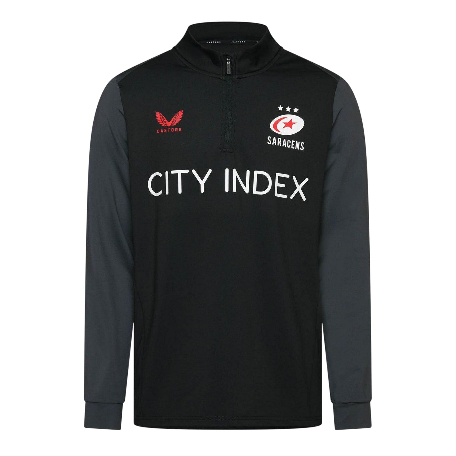 Caviar-Ebony - Front - Castore Mens Saracens Fleece Track Top