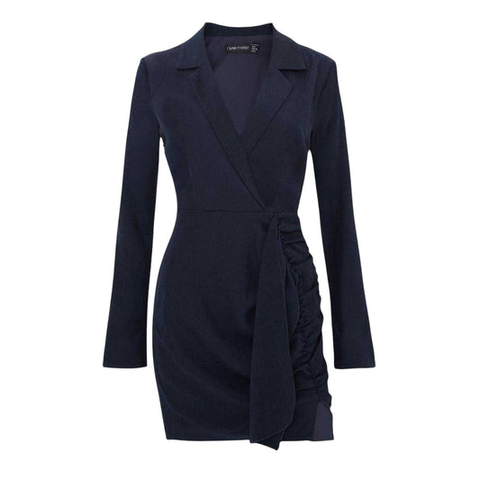 Navy - Front - I Saw It First Womens-Ladies Blazer Dress