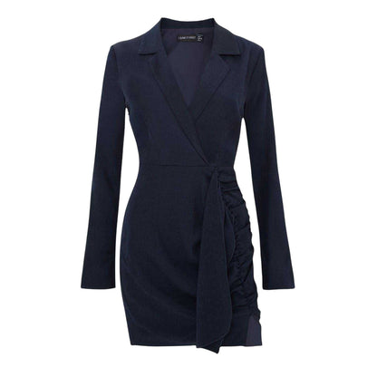 Navy - Front - I Saw It First Womens-Ladies Blazer Dress