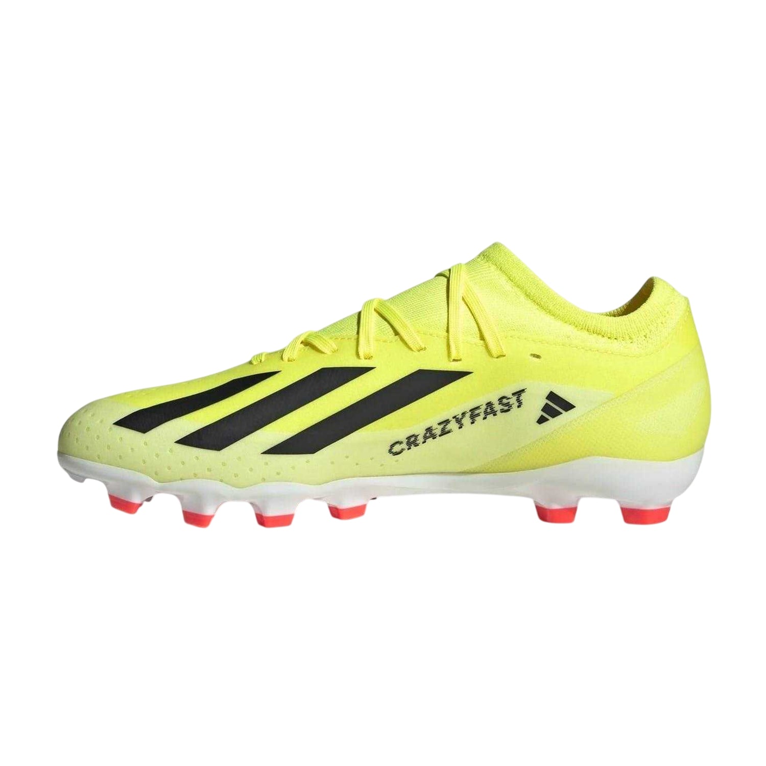 Black - Side - Adidas Unisex Adult X Crazyfast League Stripes Knitted Collar Football Boots