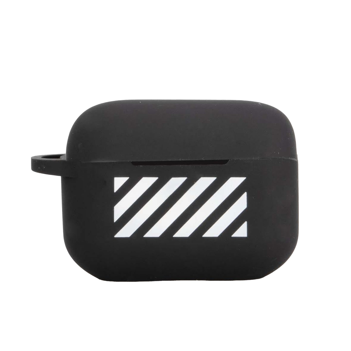 Black - Front - Off White Diagonal Silicone AirPod Pro Case