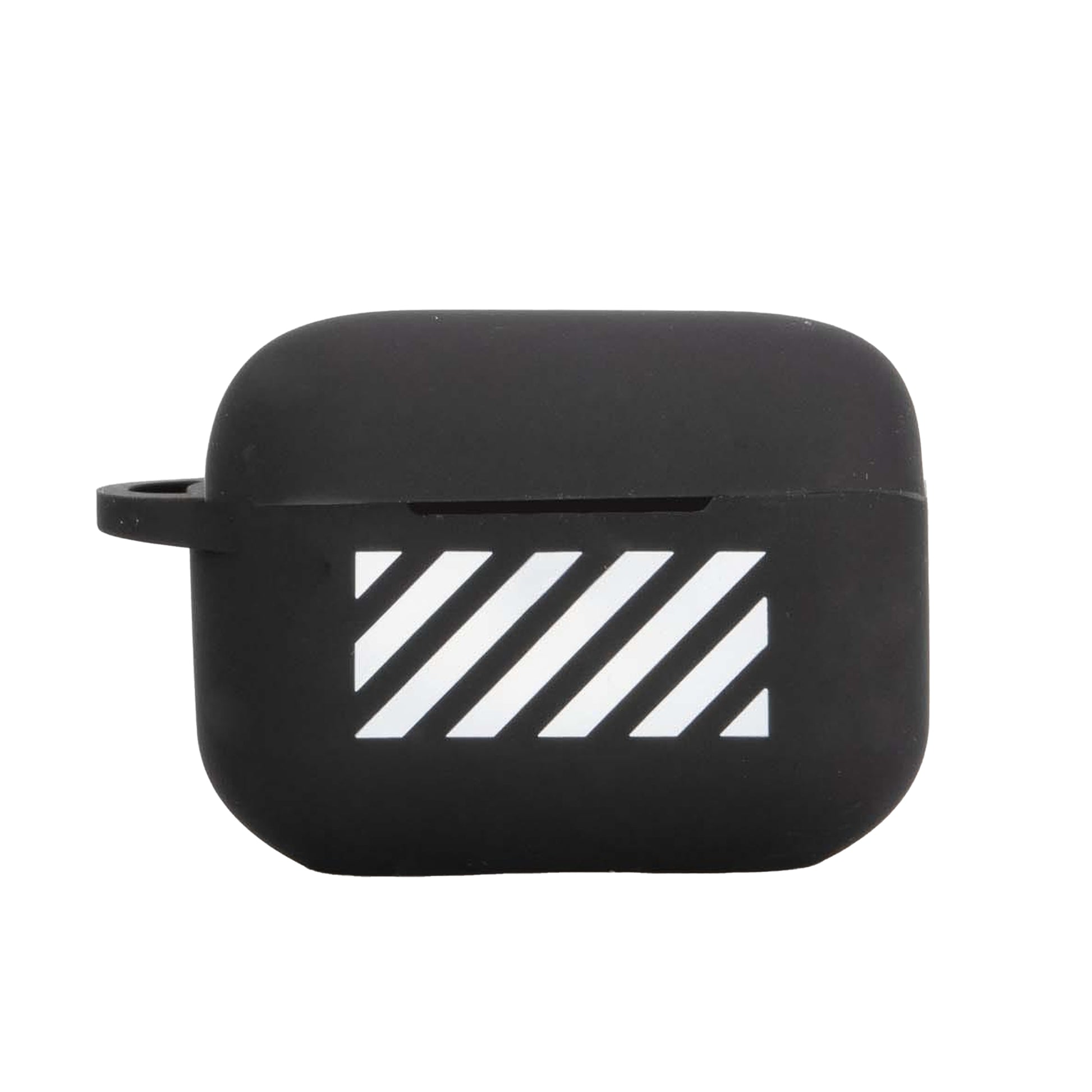 Black - Front - Off White Diagonal Silicone AirPod Pro Case
