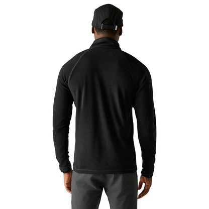 Black - Back - Regatta Mens Quarter Zip Fleece Top