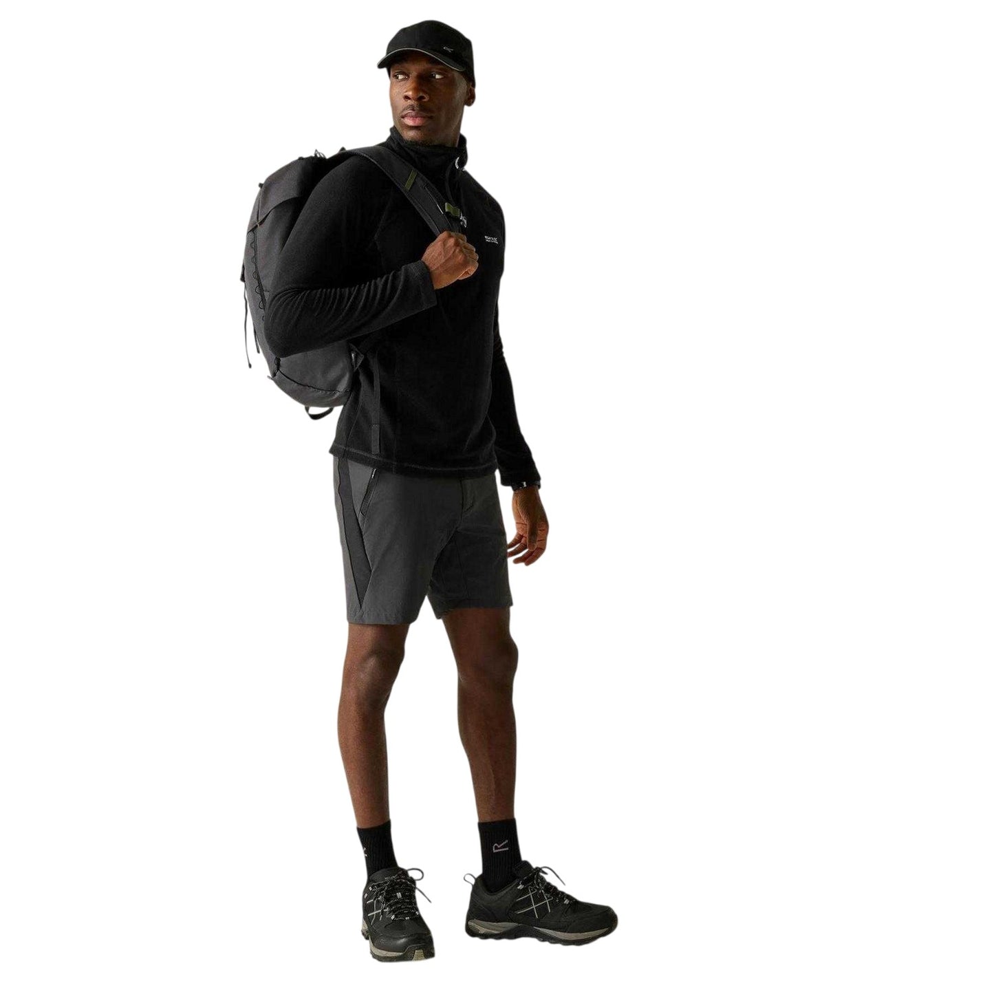 Black - Side - Regatta Mens Quarter Zip Fleece Top