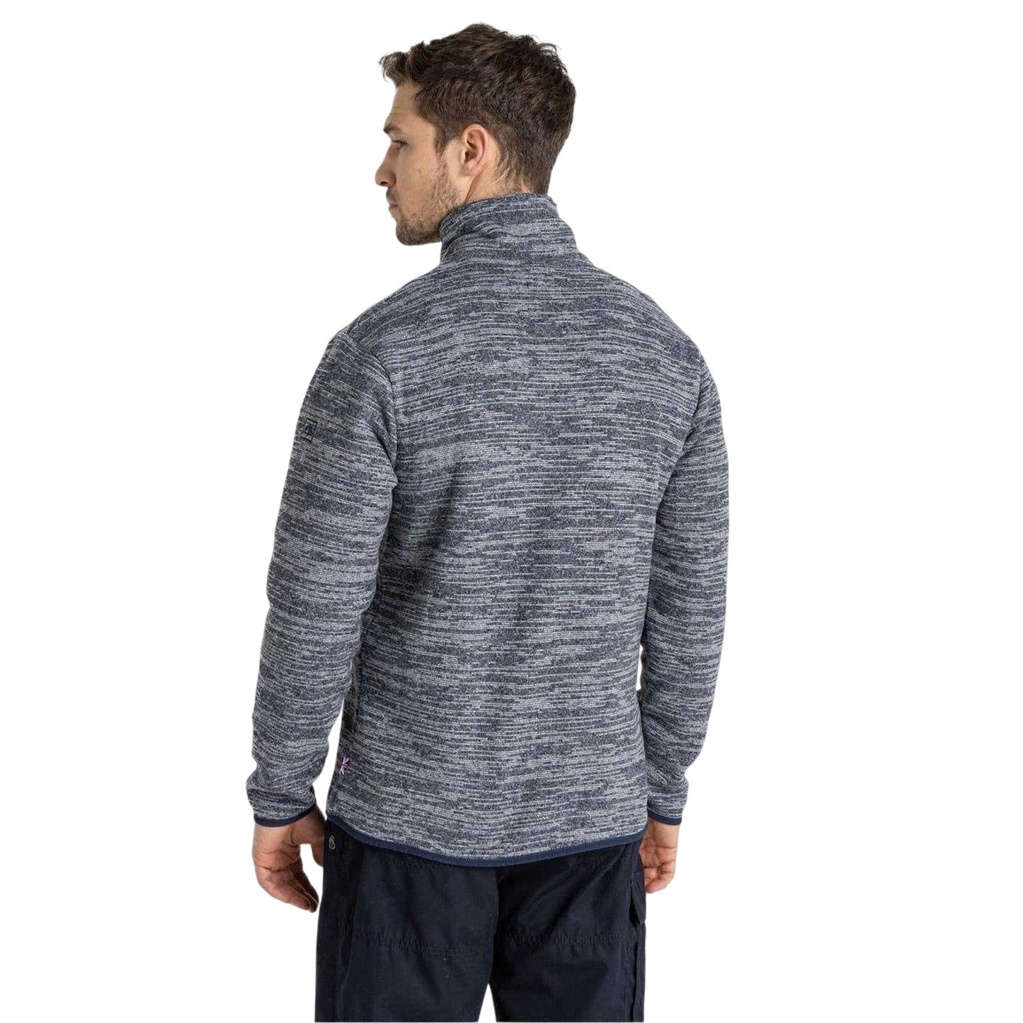 Blue Navy Marl - Back - Craghoppers Mens Finnian Long-Sleeved Fleece Top