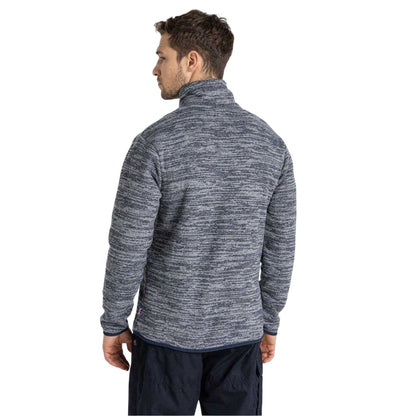 Blue Navy Marl - Back - Craghoppers Mens Finnian Long-Sleeved Fleece Top