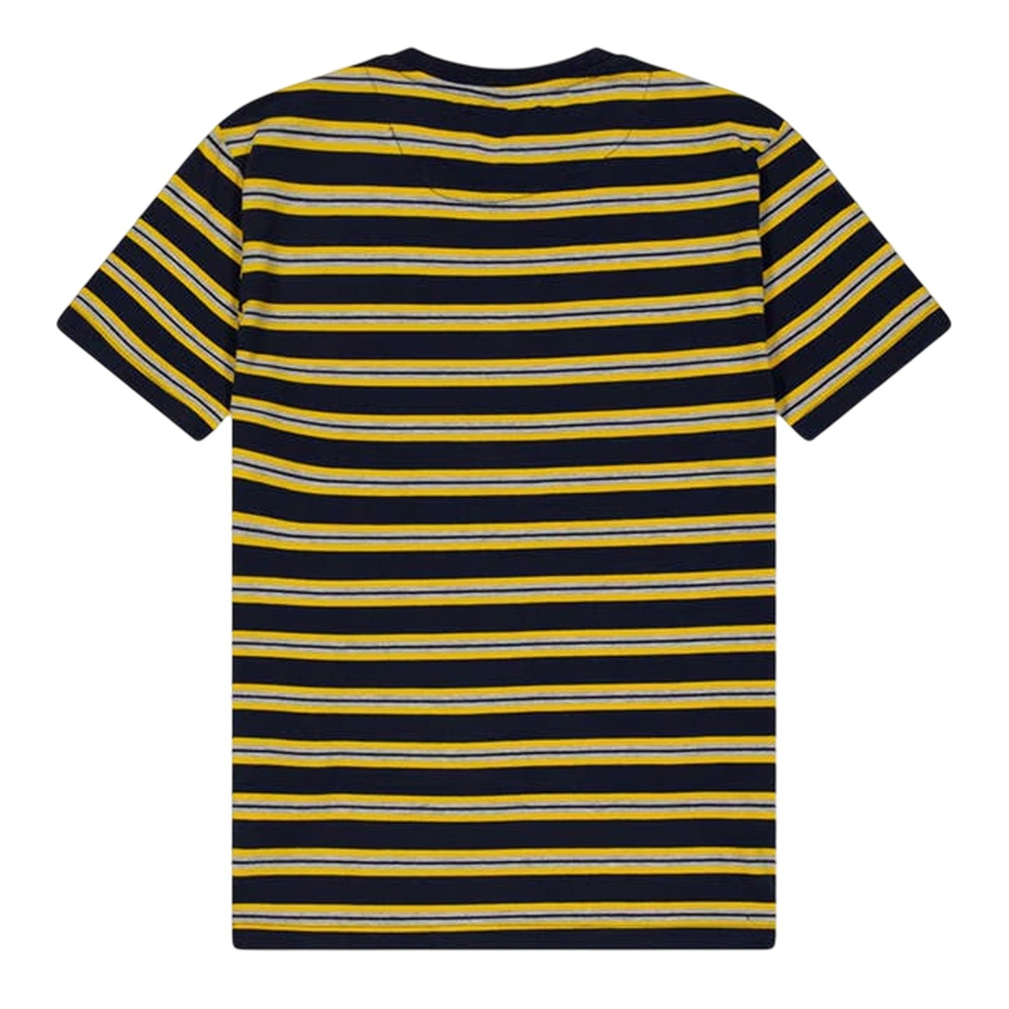 Yellow-Black - Back - Farah Childrens-Kids Tobago Striped Logo Regular T-Shirt