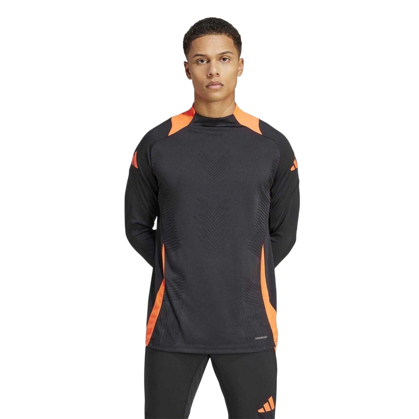 Black-Solar Red - Side - Adidas Mens Tiro 24 Pro Long-Sleeved Training Track Top