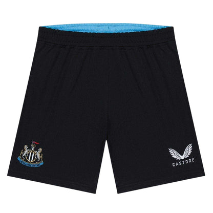 Black-White - Front - Castore Childrens-Kids Newcastle United FC Sport Shorts
