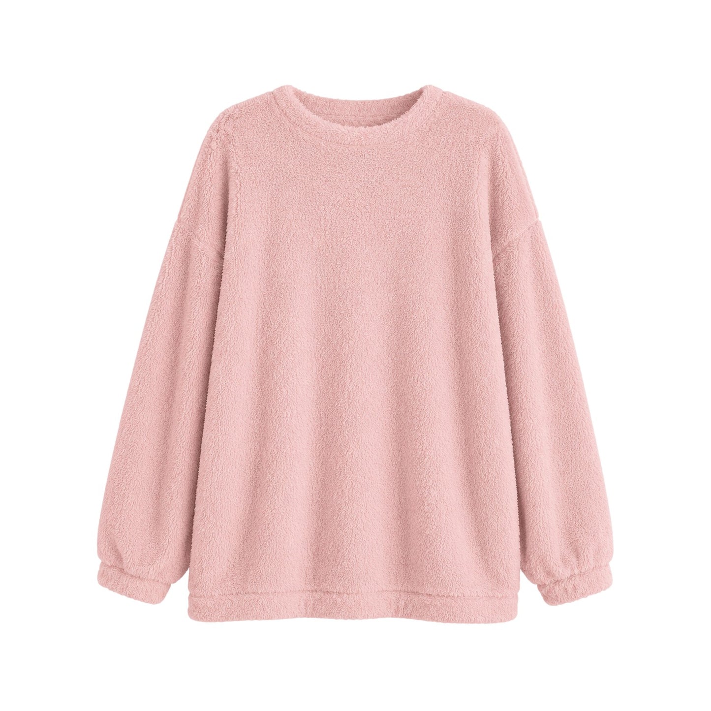 Pink - Front - Missy Empire Womens-Ladies Borg Jumper Dress