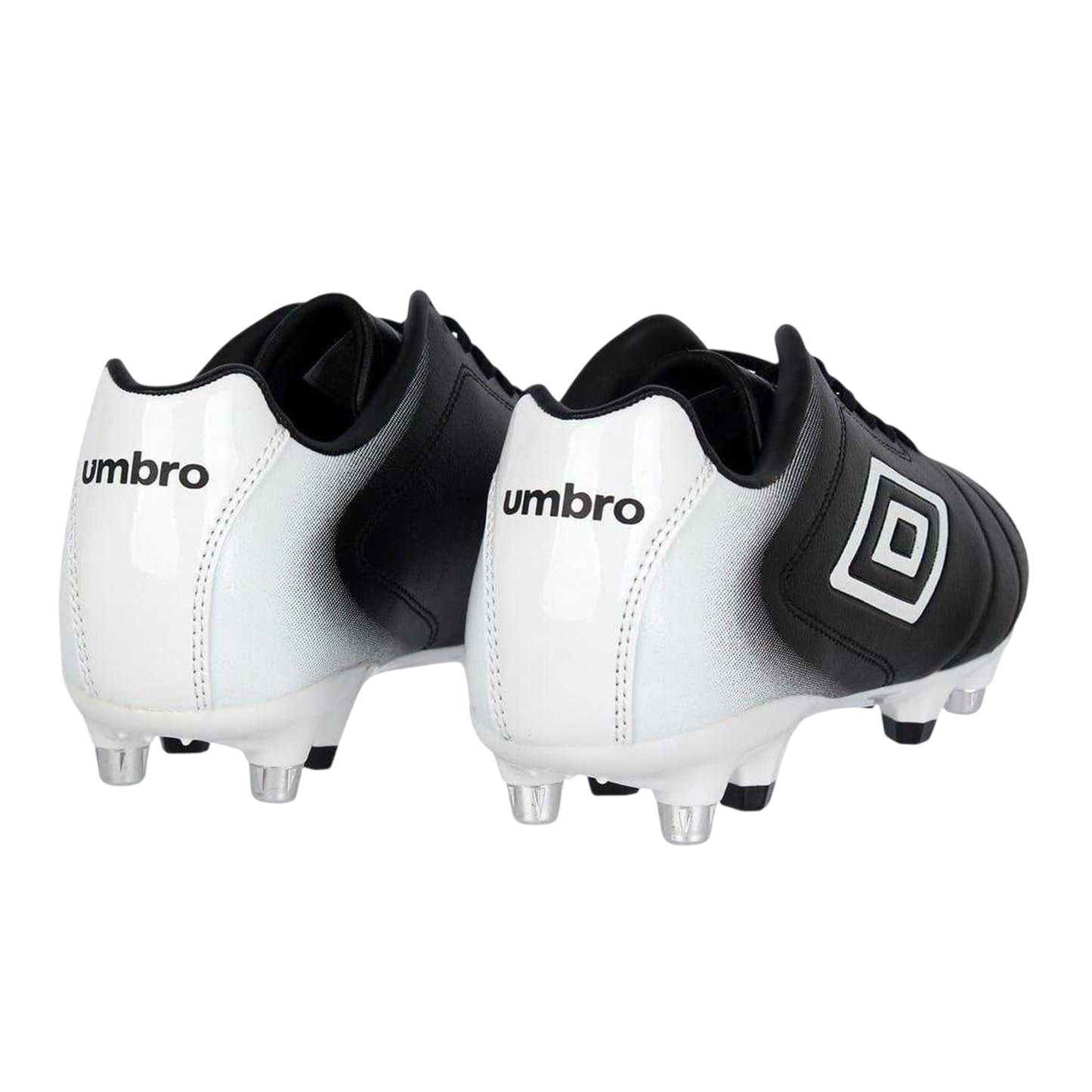 Black-White - Back - Umbro Childrens-Kids Calcio Soft Ground Football Boots
