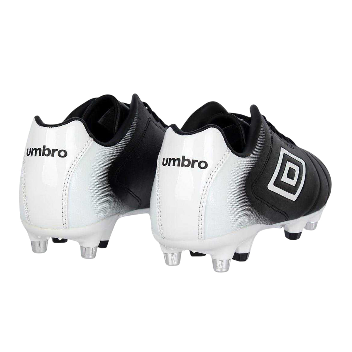 Black-White - Back - Umbro Childrens-Kids Calcio Soft Ground Football Boots