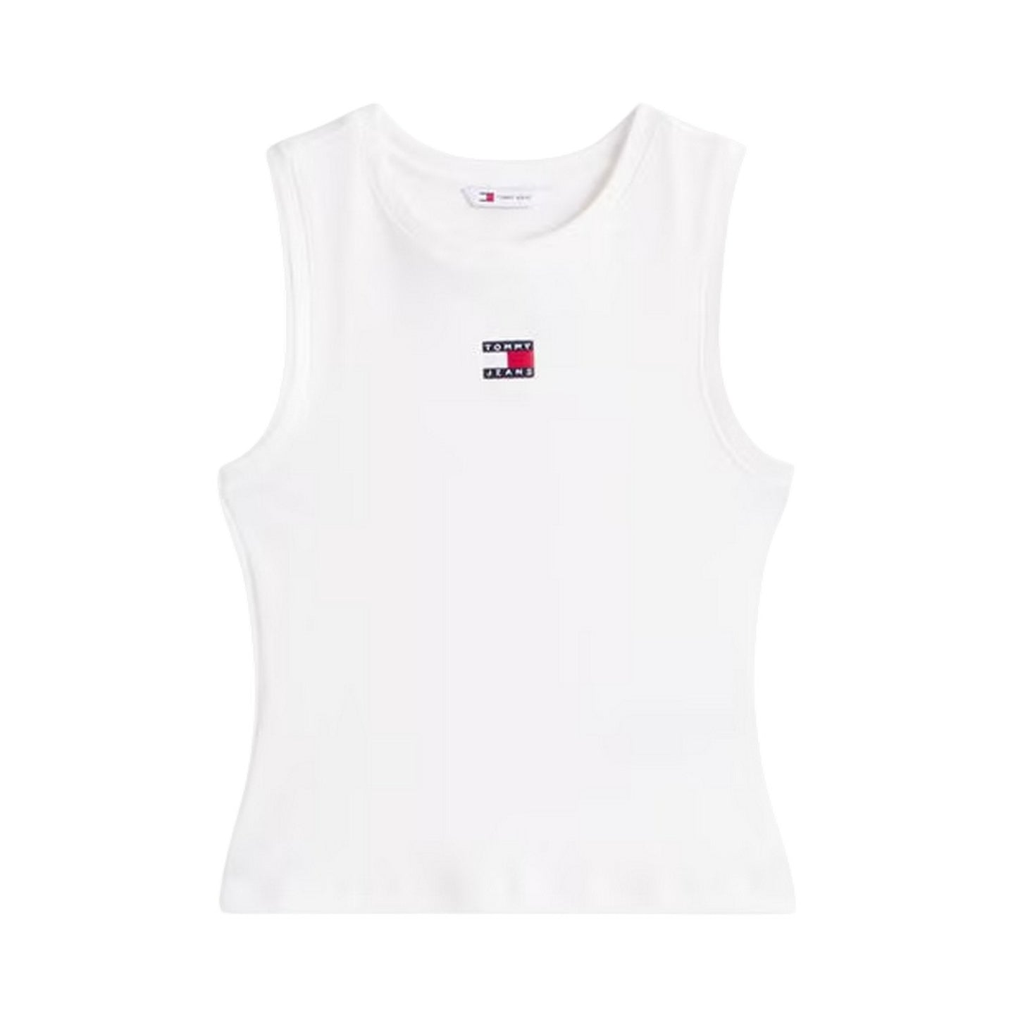 Ecru - Front - Tommy Jeans Womens-Ladies Slim Tank Top