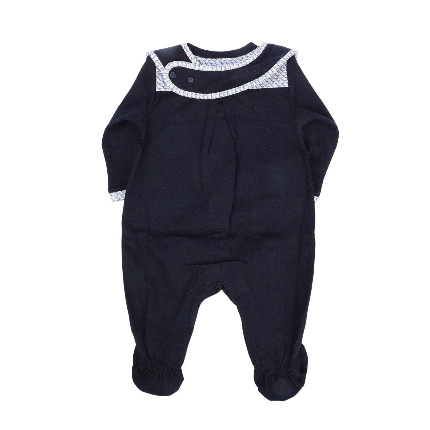 Blue - Back - Emporio Armani Baby EA7 Cotton Babysuit Set