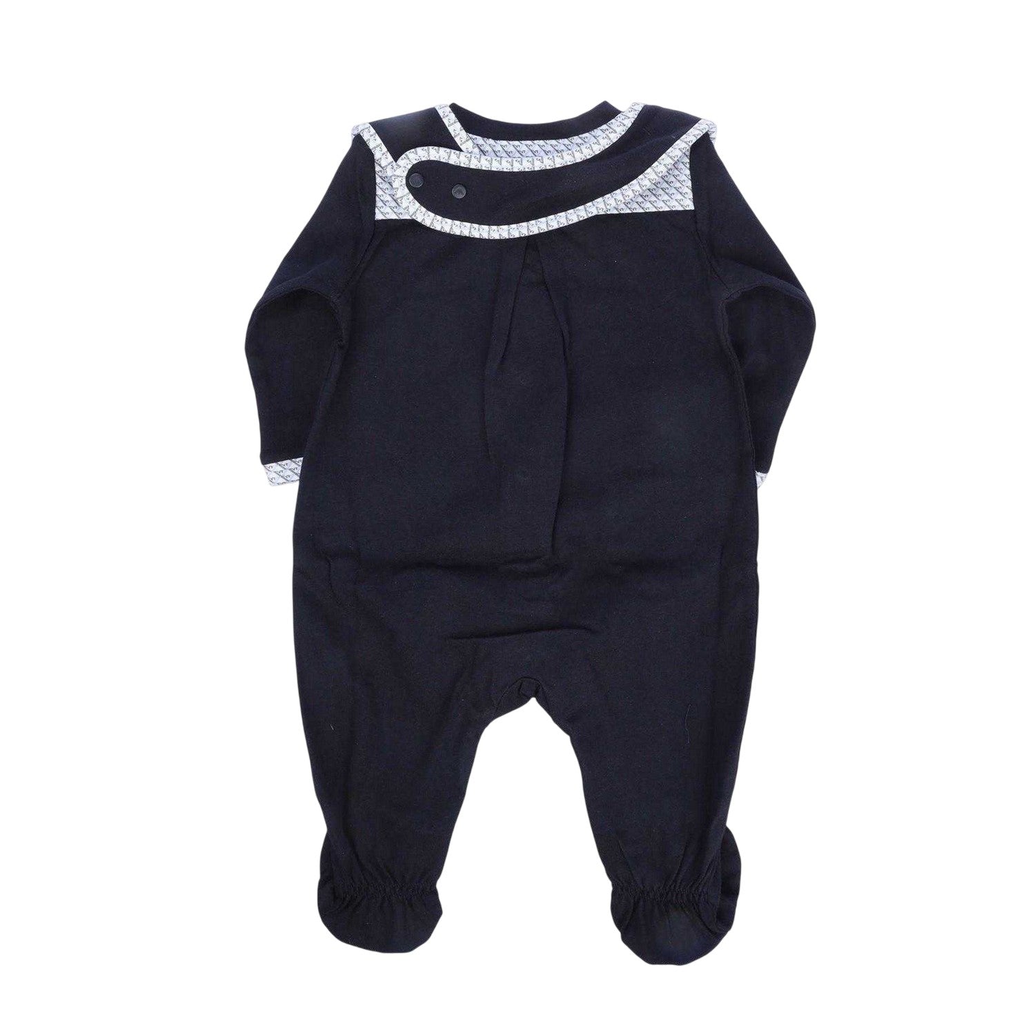 Blue - Back - Emporio Armani Baby EA7 Cotton Babysuit Set