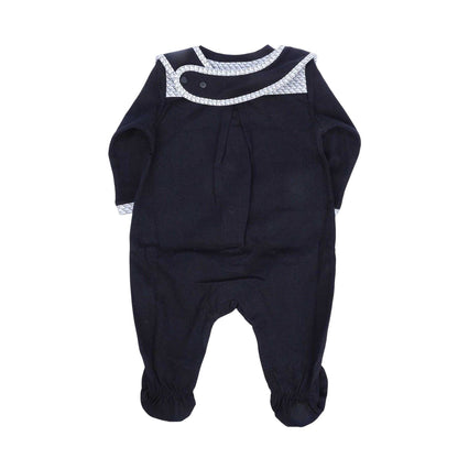 Blue - Back - Emporio Armani Baby EA7 Cotton Babysuit Set
