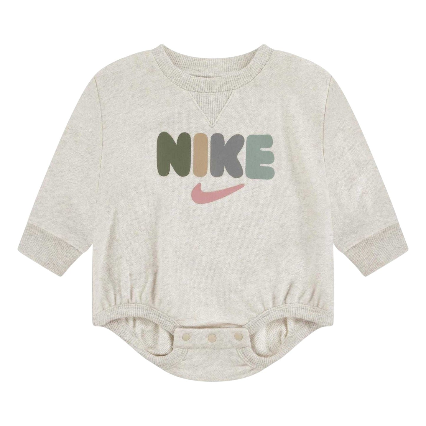 Ivory - Front - Nike Baby Primary Play Long-Sleeved Romper