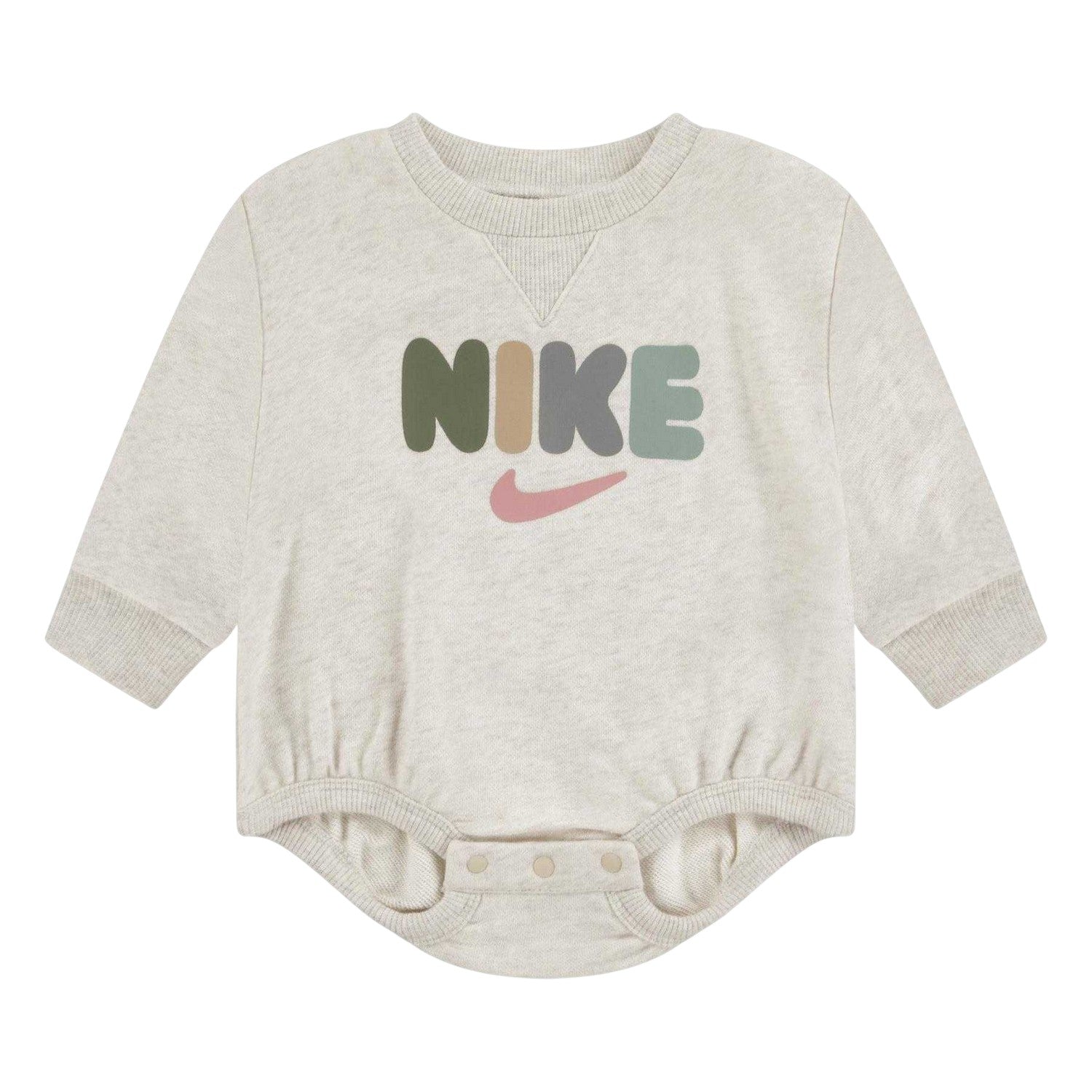 Ivory - Front - Nike Baby Primary Play Long-Sleeved Romper