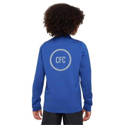 Blue-Silver - Back - Nike Childrens-Kids Strike 2025-2026 Chelsea FC Drill Top
