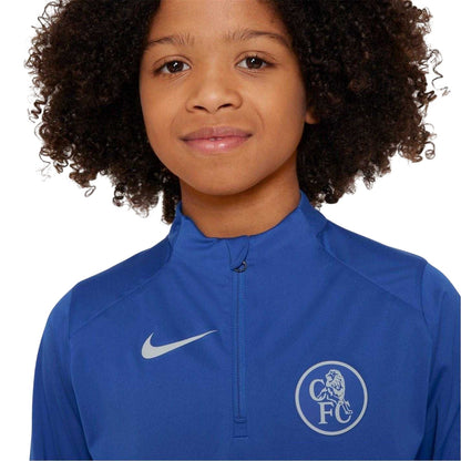 Blue-Silver - Side - Nike Childrens-Kids Strike 2025-2026 Chelsea FC Drill Top