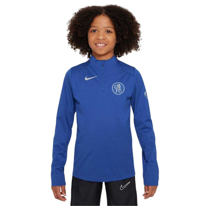 Blue-Silver - Front - Nike Childrens-Kids Strike 2025-2026 Chelsea FC Drill Top