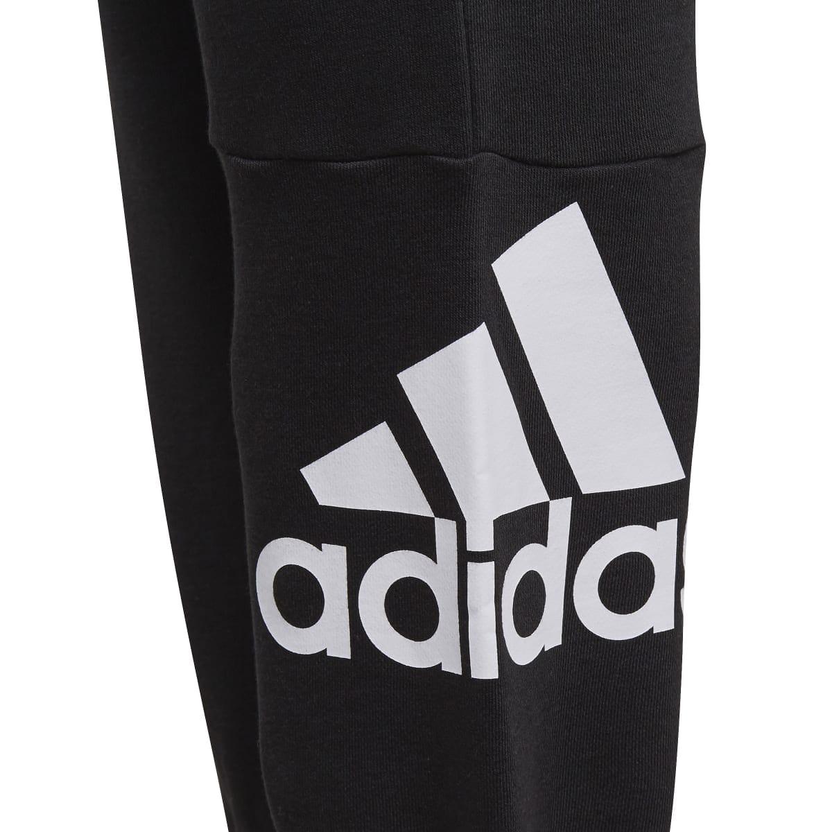 Black-White - Side - Adidas Boys Essentials French Terry Jogging Bottoms